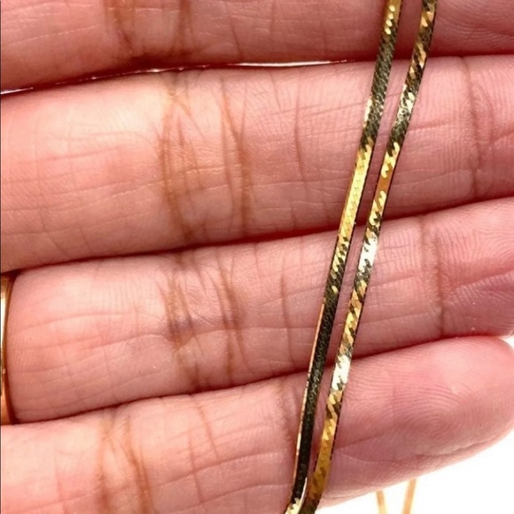10k gold herringbone necklace 18\